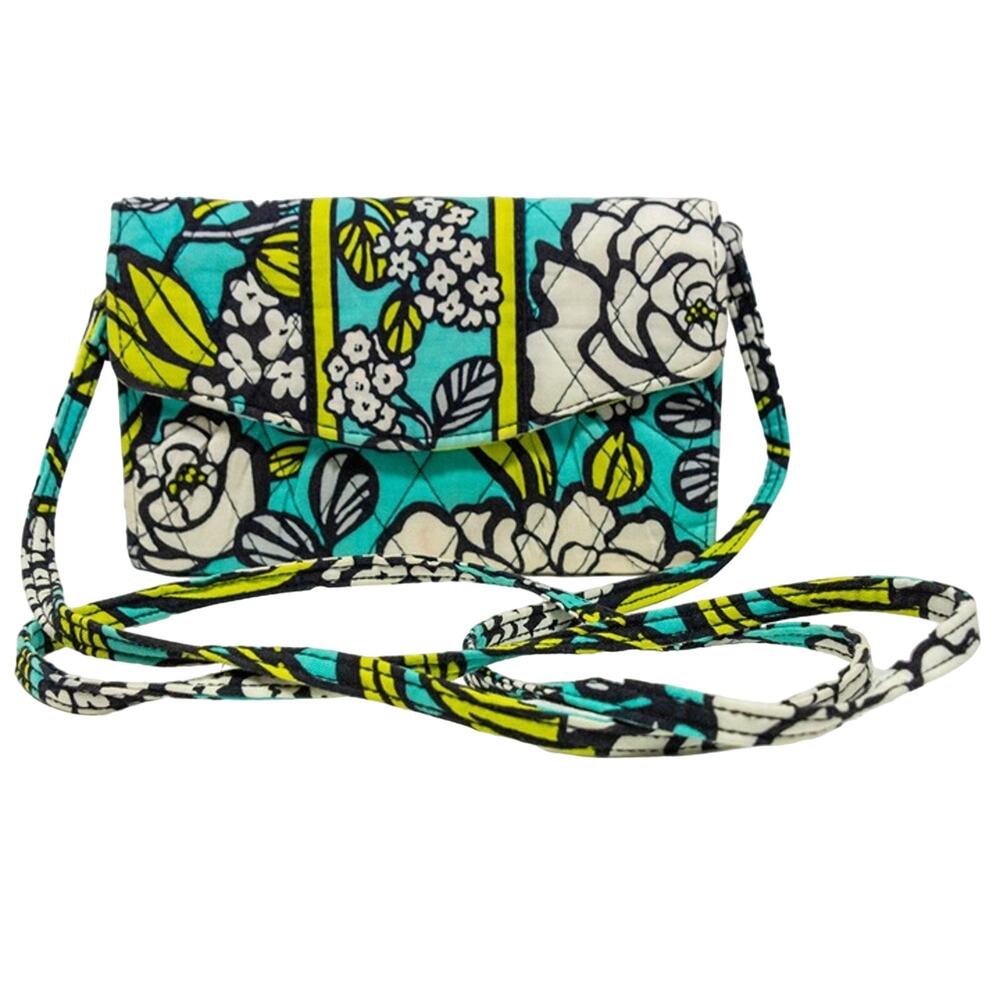 Quilted Purse VERA BRADLEY Trifold Crossbody Wallet Retired 2013 Island Bloom